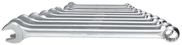 7 XL-0111 Ring-Maulschlüssel-Satz, extra lang, 11-teilig 8-22 mm