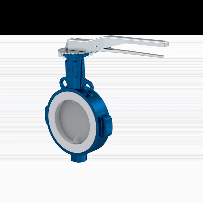 Absperrklappe PTFE AK09 DN150 ANSI150 Rasthebel FKM Einlage