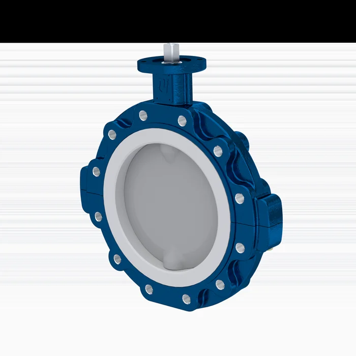 Absperrklappe PTFE AK10 DN400 ANSI150 Silikon Einlage
