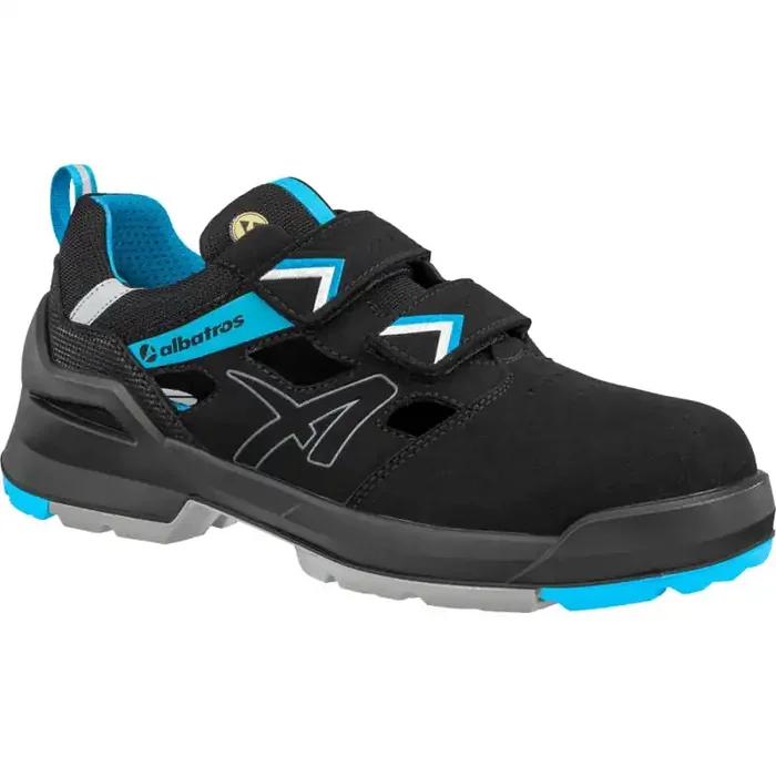 albatros FORGE AIR BLACK/BLUE XW LOW S1 ESD Sicherheitssandale schwarz-blau