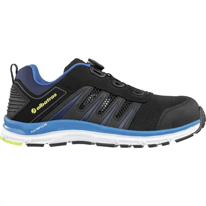 albatros sportlicher Sicherheitsschuh BREEZE IMPULSE QL LOW S1P ESD schwarz-blau Gr. 43