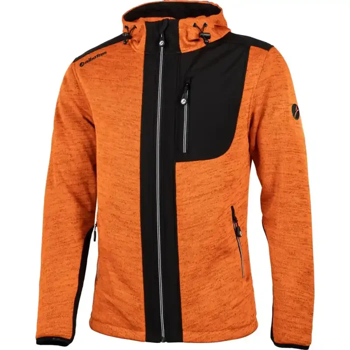 albatros Strickfleecejacke NAVARRA mit Softshelleinsätzen orange/schwarz