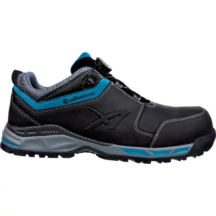 albatros TOFANE BLACK QL LOW Sicherheitsschuh S3 mit QUICK LOCK schwarz/blau