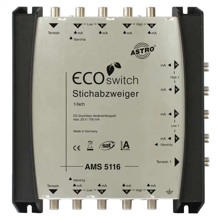 AMS 5116 Ecoswitch 1-fach Abzweiger für 5 Stammleitungen (4 x SAT-ZF / 1 x Terrestrik)