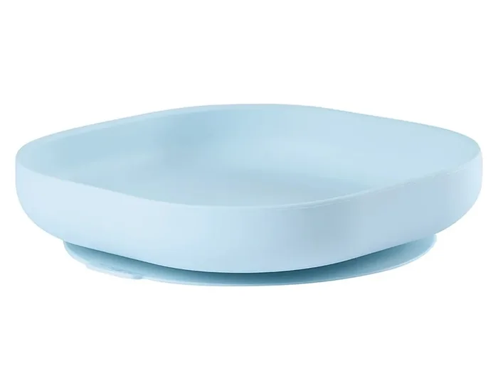 BEABA Teller Silikon mit Saugnapf blau