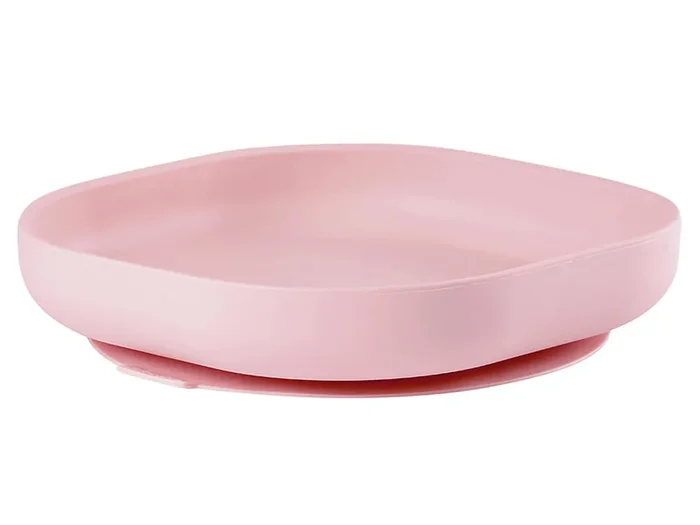 BEABA Teller Silikon mit Saugnapf rose