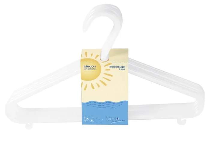 BIECO Kleiderbügel perlweiß 8er Pack