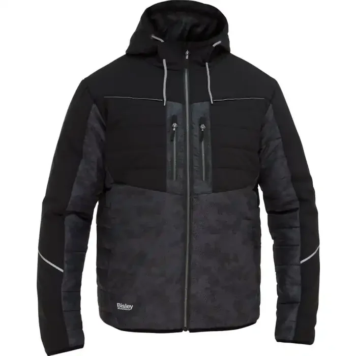Bisley Allwetterjacke Berufsjacke LYON CAMO gefüttert mit Kapuze anthrazit L