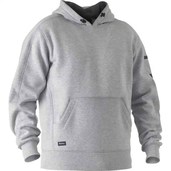 Bisley Kapuzenpullover WORK FLEECE HOODIE mit Kängeruhtasche grau L