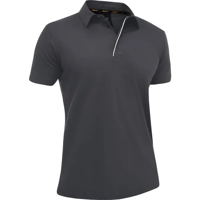 Bisley Polo-Shirt Herrenshirt Arbeitshemd doppellagiger Polyester Mesh grau