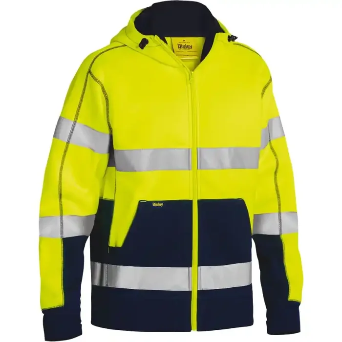 Bisley Warnschutz-Kapuzenpullover HI VIS FLEECE HOODIE Fleecepullover gelb L