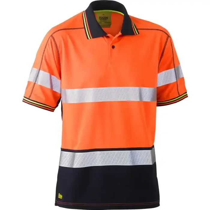 Bisley Warnschutz-Poloshirt HI VIS MESH atmungsaktives Cool-Mesh-Gewebe orange 2XL