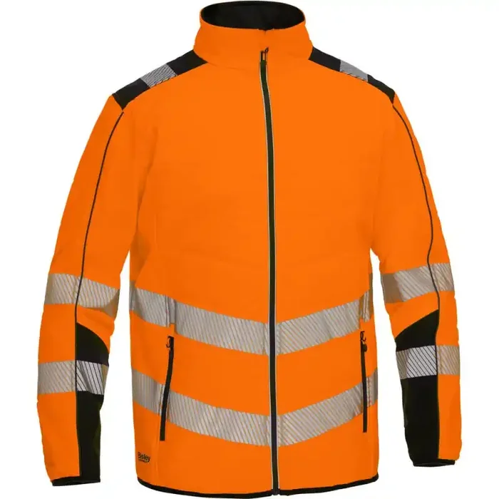 Bisley Warnschutz-Softshelljacke HI VIS ROBEY zwei Reißverschlusstaschen orange L