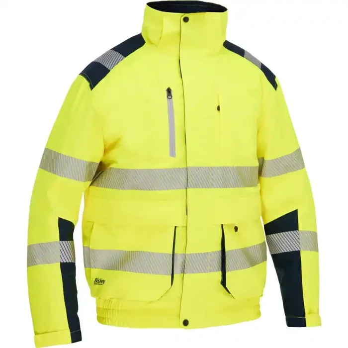 Bisley Warnschutzjacke HI VIS ERIC wasserdicht mit abnehmbarer Kapuze gelb 3XL