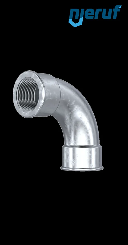 Bogen kurz Nr. 2a, Temperguss verzinkt 1 1/2″ Zoll