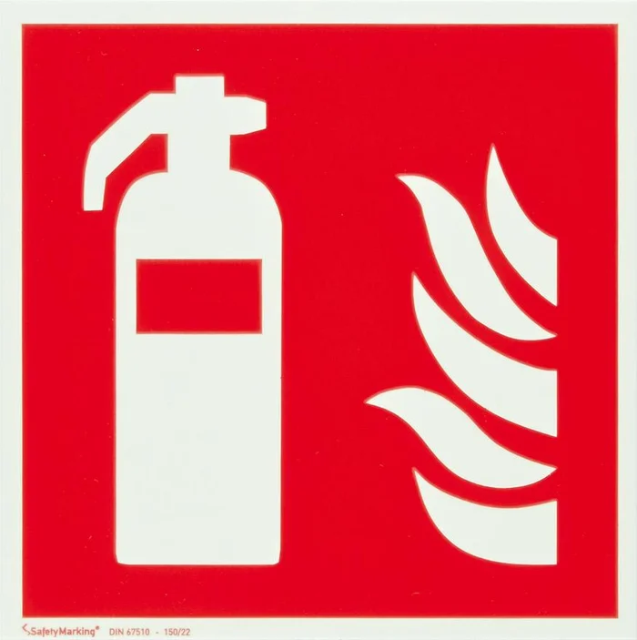 Brandschutzschild Folie B150xH150 mm Feuerlöscher langnachleuchtend