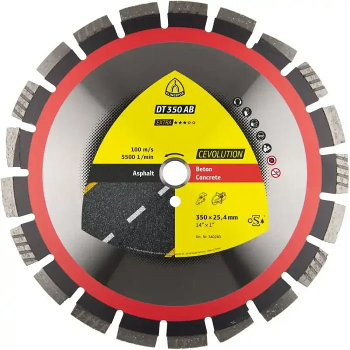 Diamantgroßtrennscheibe DT 350 AB CEVOLUTION für Asphalt Beton Weitverzahnung 350 x 3,2 x 20 mm