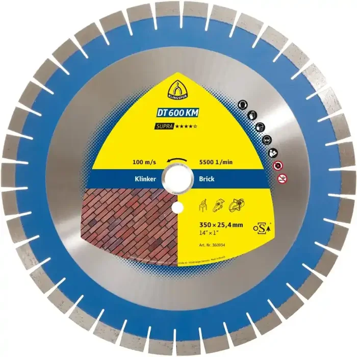 Diamantgroßtrennscheibe DT 600 KM Supra für Klinker weich-mittelhart Kurzverzahnung 350 x 3 x 25,4 mm