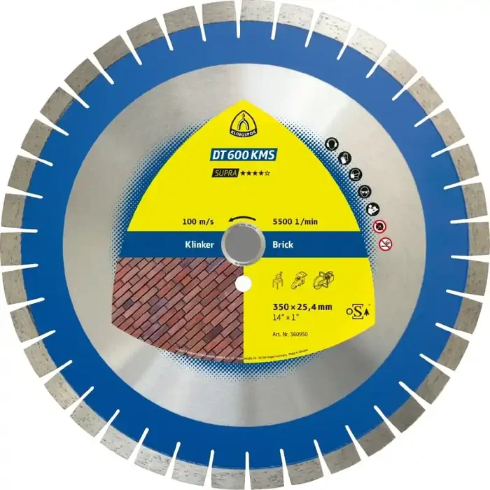 Diamantgroßtrennscheibe DT 600 KMS Supra für Klinker mittelhart-hart Kurzverzahnung 450 x 3,6 x 60(25,4) mm
