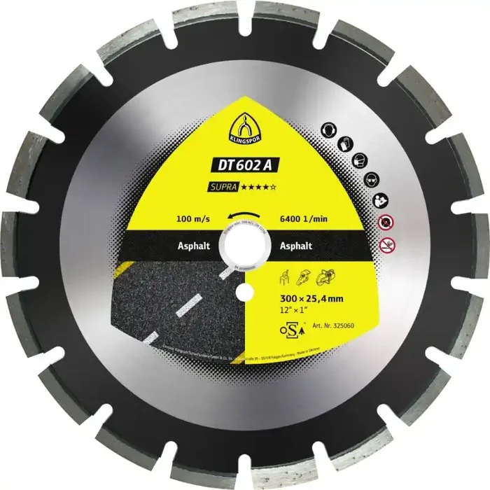 Diamantgroßtrennscheibe DT 602 A Supra für Asphalt Sandstein Weitverzahnung 300 x 2,8 x 25,4 mm