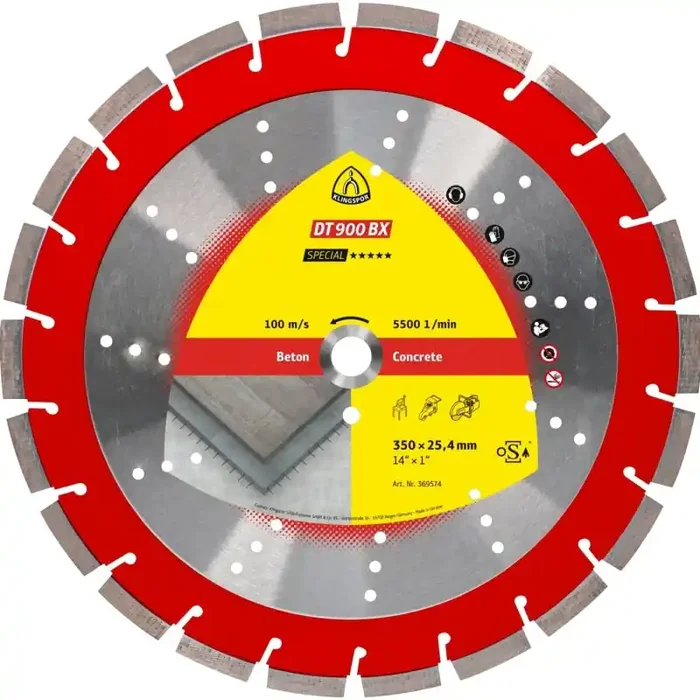 Diamantgroßtrennscheibe DT 900 BX Special für Beton Altbeton armiert Turboverzahnung 400 x 3,6 x 25,4 mm
