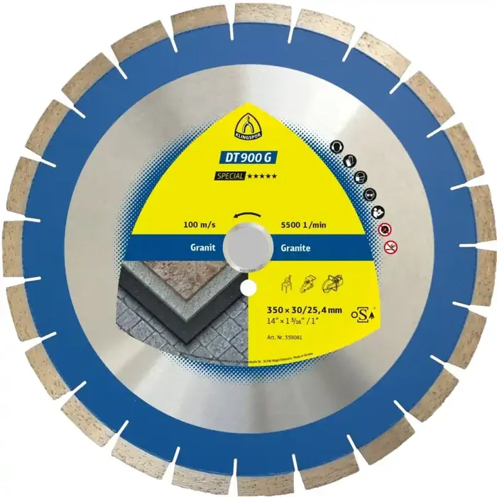 Diamantgroßtrennscheibe DT 900 G Special für Granit Porphyr Quarzit Terazzo Engverzahnung 350 x 3 x 30(25,4) mm