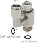 Drosselrückschlagventile mit Schlitzschraube gerade Form MSV, alle Größen