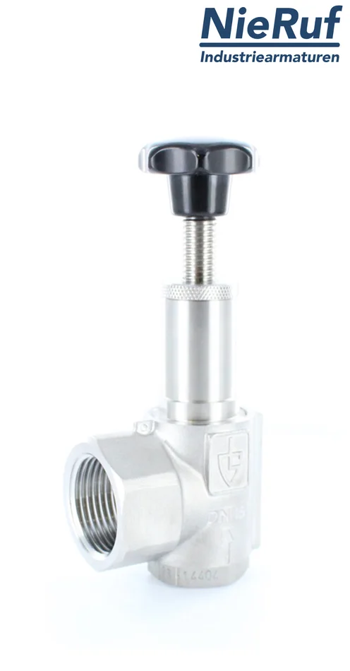 Eck-Überströmventil 1 1/4″ Zoll AG Edelstahl 25,0 – 35,0 bar