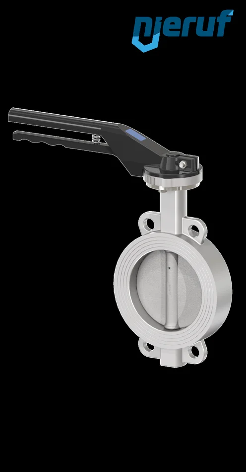 Edelstahl-Absperrklappe DN 50 PN16 Handhebel Metall