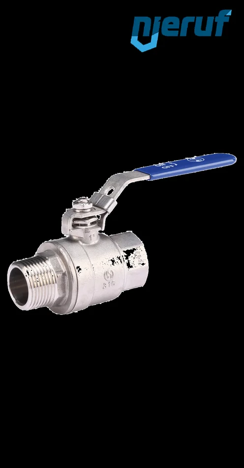 Edelstahl-Kugelhahn DN8 – 1/4″ Zoll GK19 Innen- X Außengewinde