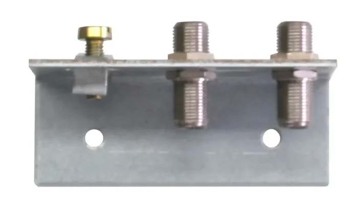 ESF 02 Erdungswinkel mit F-Buchsen für 2 Koaxialkabel