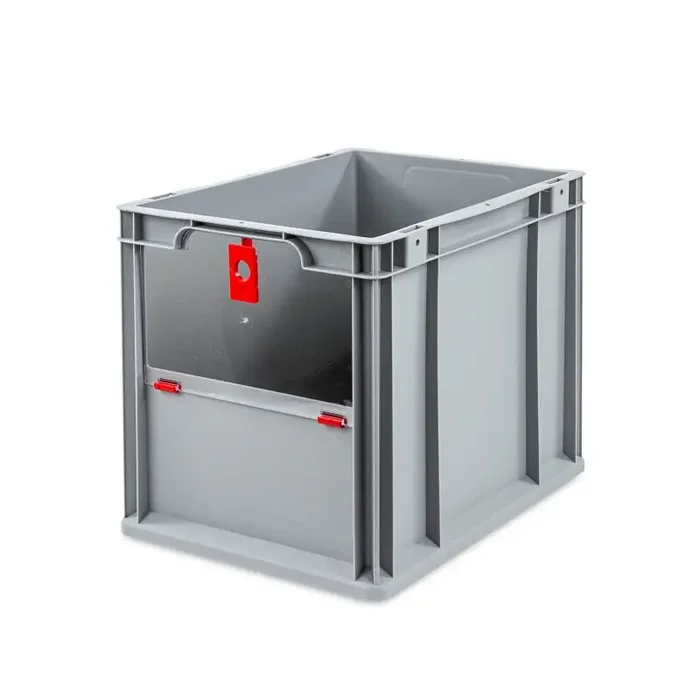 Eurobox NextGen Insight Cover 400x300x320mm mit 120mm hohen Frontöffnung und Abdeckung – Verschluss rot