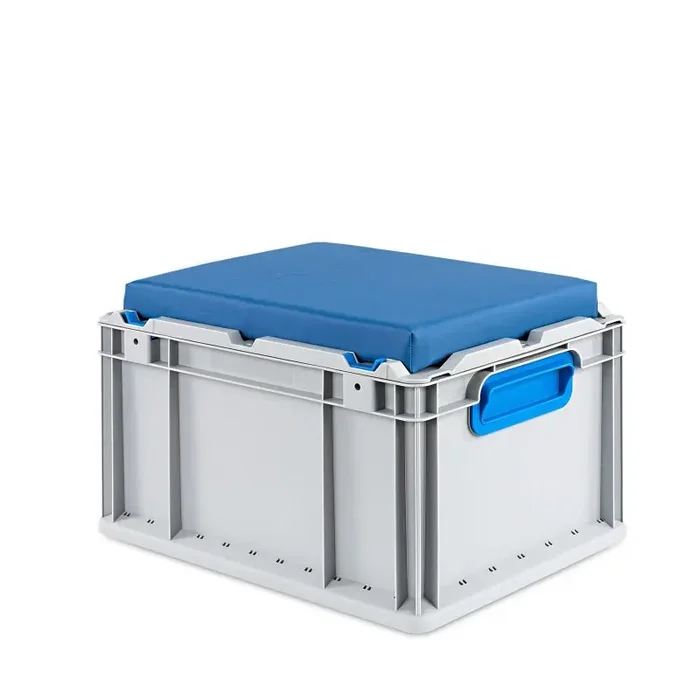 Eurobox NextGen Seatbox mit Sitzkissen und geschlossenen Griffen – 400x300x265mm – Blau