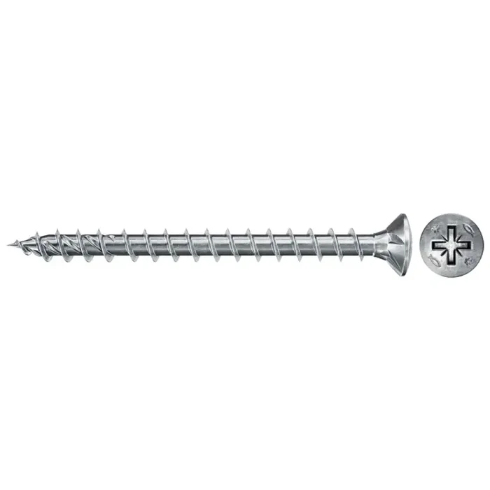 fischer Holzschraube PowerFast II Vollgewinde Senkkopf PZ2 blau verzinkt 4 x 30 mm – 200 Stück