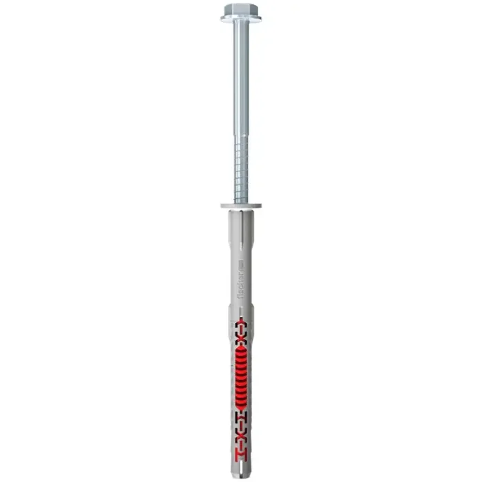 fischer Langschaftdübel DuoXpand mit Schraube Edelstahl A4 Sechskantkopf mit Scheibe 10 x 80 mm – 1 Stück