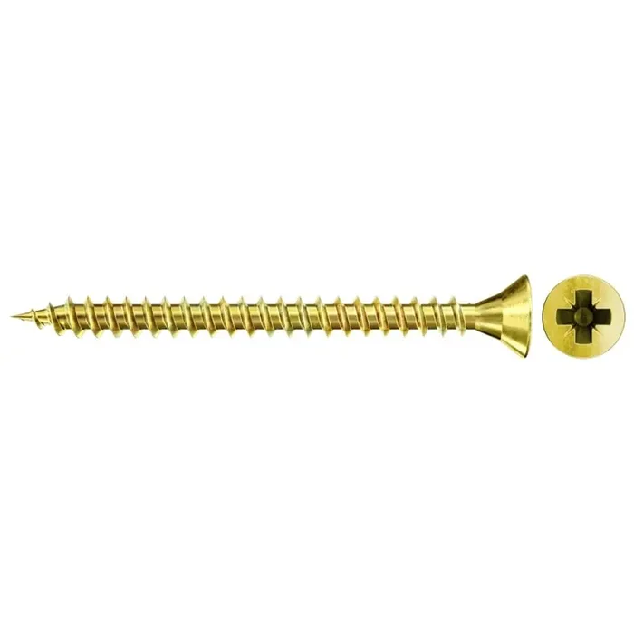 fischer Spanplattenschraube FSPII Vollgewinde Senkkopf PZ2 gelb verzinkt 4,5 x 16 mm – 1000 Stück