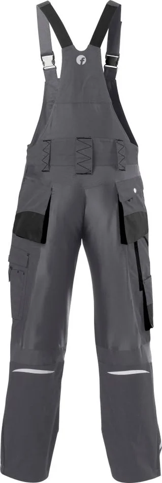 FORTIS H-Latzhose 24, d-grau/schwarz, Gr. 64