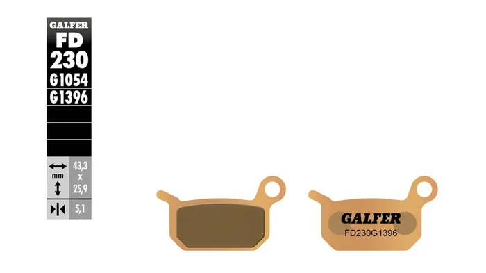 GALFER Bremsbelag „FD230“ Satz G1396, Sinterm
