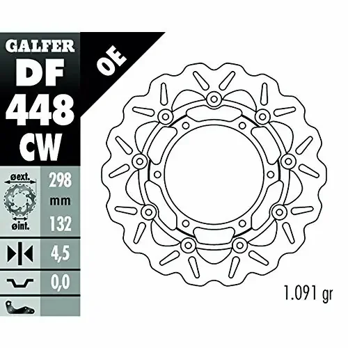 GALFER Wave Bremsscheibe „DF448“ Typ CW – schwi