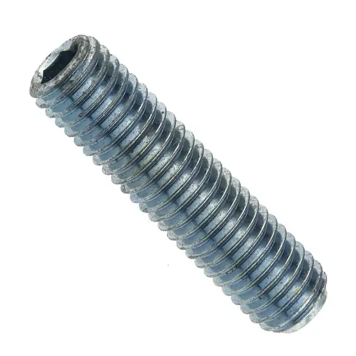 Gewindestifte mit Innensechskant und Ringschneide DIN 916 Stahl 45 H galvanisch verzinkt M 6 x 45 mm – 200 Stück