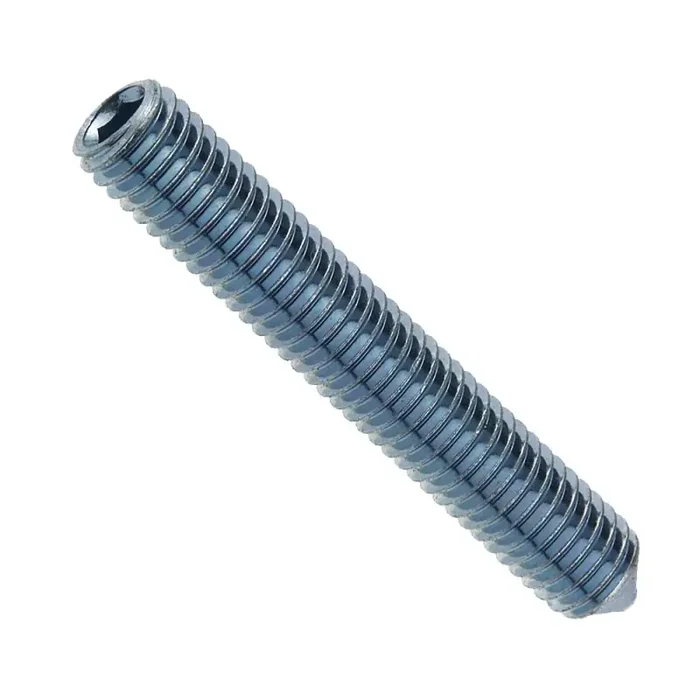 Gewindestifte mit Innensechskant und Spitze DIN 914 Stahl 45 H galvanisch verzinkt M 10 x 45 mm – 100 Stück