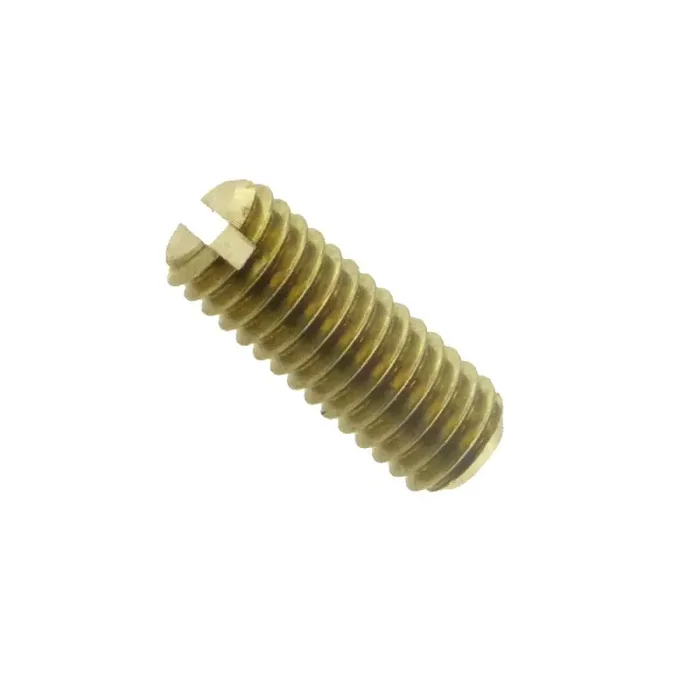 Gewindestifte mit Schlitz und Kegelkuppe ISO 4766 Messing blank M 6 x 8 mm – 100 Stück