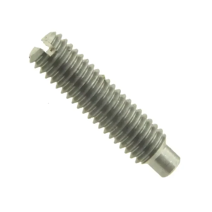 Gewindestifte mit Schlitz und Zapfen ISO 7435 Stahl 14 H blank M 3 x 5 mm – 100 Stück