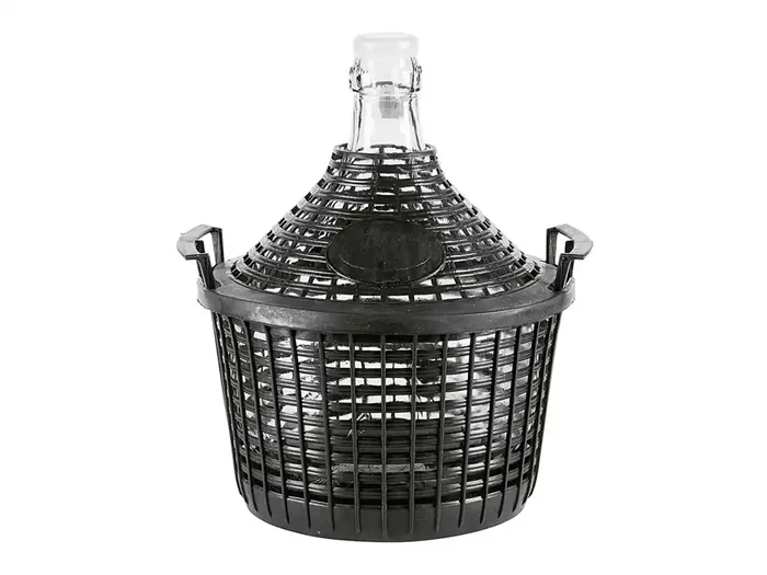 Glasballon mit Kunststoffkorb 10 l