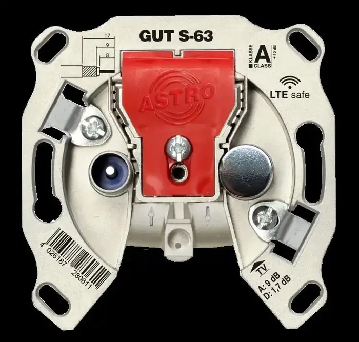 GUT S-63 BK-Stammleitungs-Antennensteckdose, 1 Ausgang