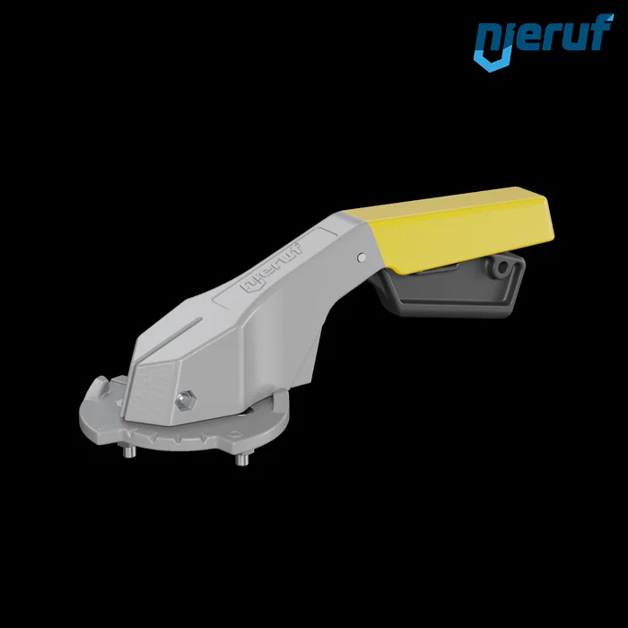 Handhebel HB01 aus Aluminium mit gelbem Griff Größe 0 F05 14mm