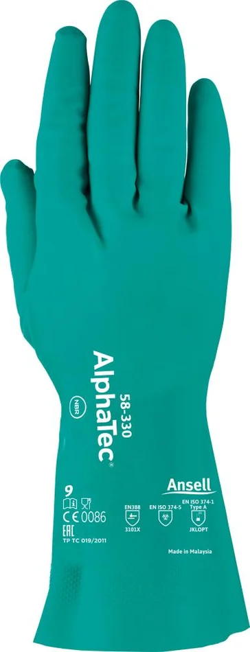 Handsch. AlphaTec 58-330,Nitril, grün, Gr. 11