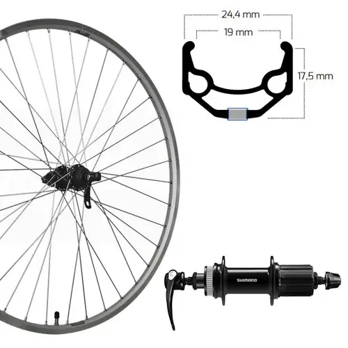 Hinterrad 28″, Disc Centerlock, silber, SE, ZAC 19, Alum., FH-QC