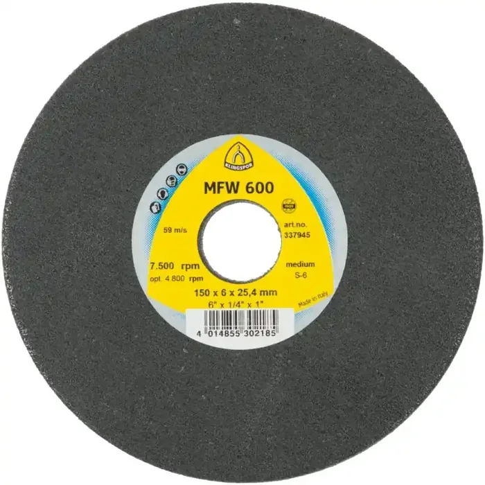 Hochleistungs-Vliesscheiben UNITIZED WHEEL 600 für Stahl, Edelstahl, NE-Metalle 125 x 6 x 22 mm Coarse Siliziumkarbid