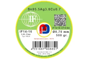 Interflux IF 14-16 – Sn95.5Ag3.8Cu0.7 – 0.70 mm ø – 500 gr
